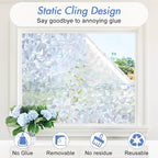 Haton Window Privacy Film, Stained Glass Rainbow Film Decorative Window Clings - Image 4