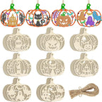 80PCS Wooden Halloween Decoration Pumpkins Ornaments to Paint Happy Halloween by Sophena