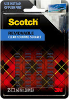 Scotch Removable Clear Double-Sided Mounting Squares, 0.68" x 0.68" in by Unknown