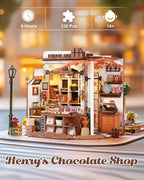 Rolife DIY Miniature House Kit Henry's Chocolate Shop 1:18 Scale Dollhouse - Image 2