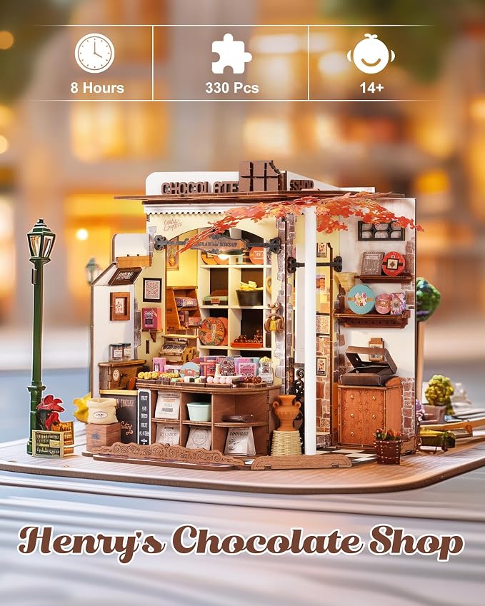 Rolife DIY Miniature House Kit Henry's Chocolate Shop 1:18 Scale Dollhouse - Image 2
