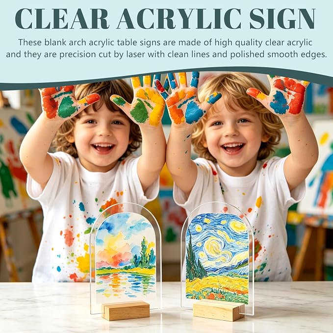 Bercoor 20 Pack 5x7 Inch Blank Clear Arch Acrylic Sign - Image 5