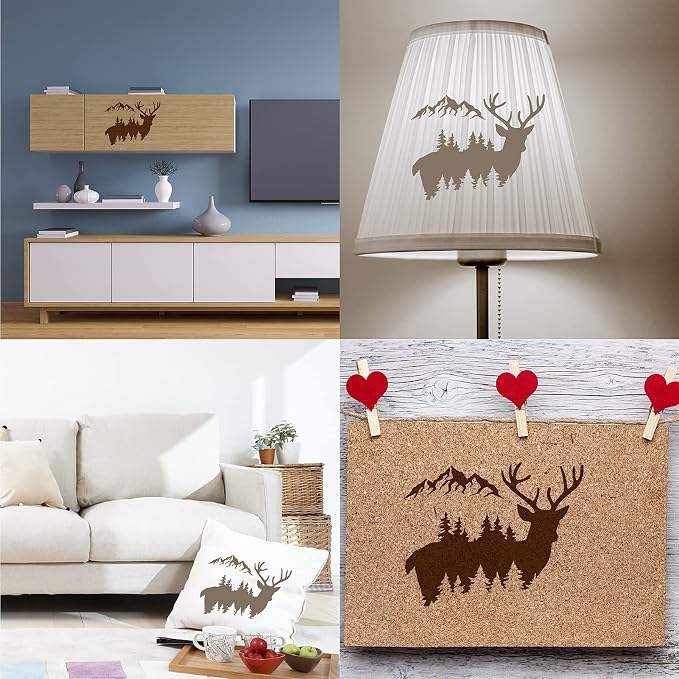 GORGECRAFT Sika Deer Stencil Template 11.8x11.8 Inch Elk Plastic Drawing Sign - Image 7