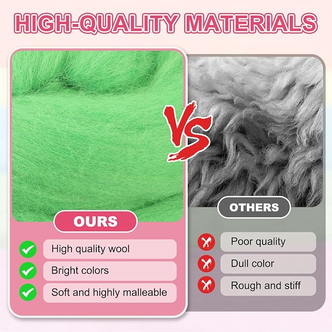 MECCANIXITY Wool Roving Yarn Soft Felting Wool 120g/4.23oz Pure Chunky Roving - Image 4