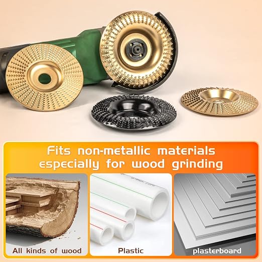 BLEKOO 4PC Angle Grinder Wood Carving Disc Set, - Image 6