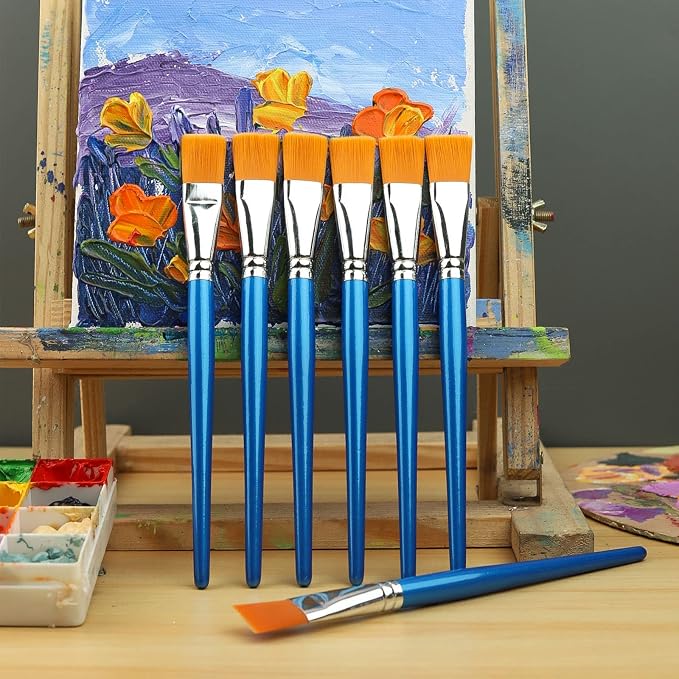 1 inch Flat Paint Brushes for Acrylic Painting, 32 Pieces Large Acrylic Paint - Image 6