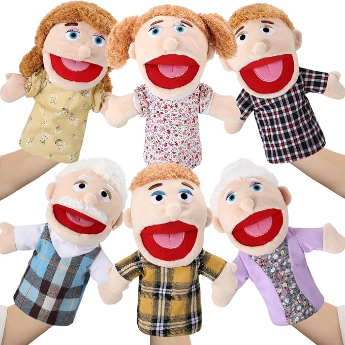 Lenwen 6 Pcs Family Hand Puppet Set Family Members Puppets by Lenwen