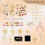 Crekeso 341Pcs Charms Keychain Making Kit, Complete DIY Bag Charm Supplies Kit - Image 2