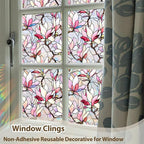 Magnolia Flowers Window Privacy Film, Stained Glass Window Film Decorative - Image 4