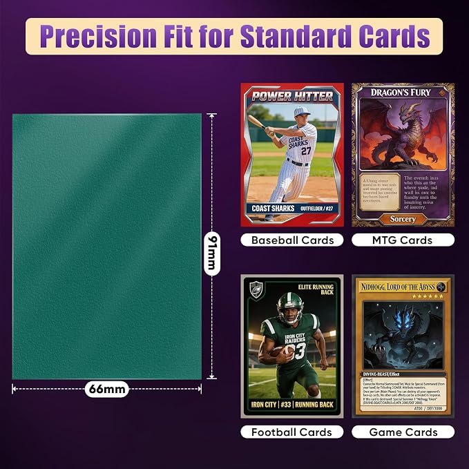 Green MTG Card Sleeves 200 Pack Matte Trading Card Sleeves Sturdy Card Protector - Image 2