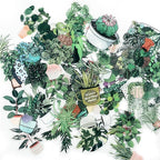 50PCS Green Plant Transparent Stickers, Potted Plant Floral Decals Stickers - Image 4