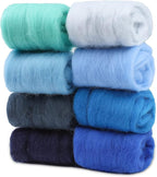 Wonvoc Needle Felting Wool 80 g, 8 Colors Nature Wool Roving by wonvoc