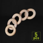 FoDau770 5pcs Natural Beech Wooden Rings, Unfinished Solid Wood Rings Heavy - Image 2