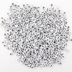 Augshy 700PCS White Letter Beads Alphabet Beads - Image 3
