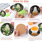 8 Pcs Halloween Diamond Art Coasters Kits - Image 7