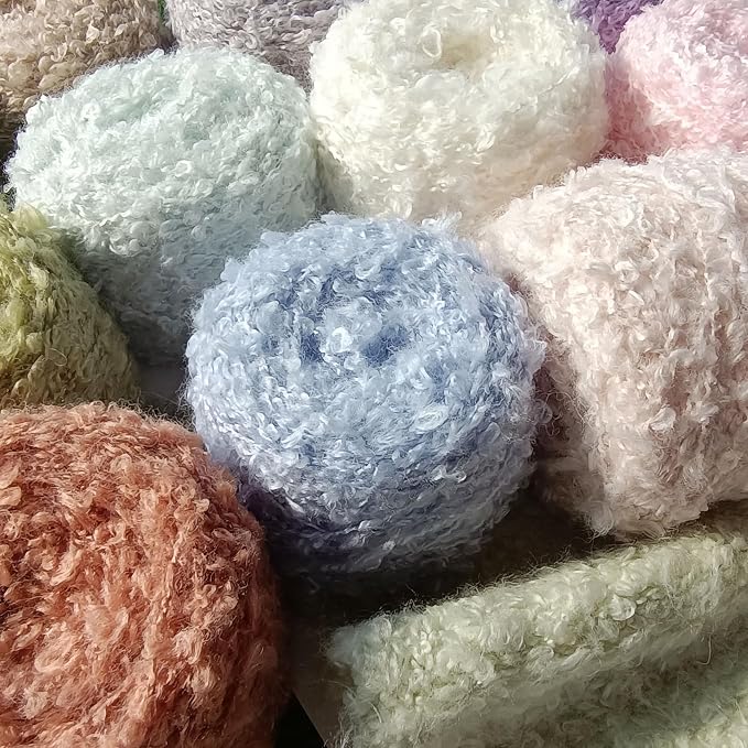 50g Soft Plush Wool Acrylic Fancy Loop Yarn - Image 4