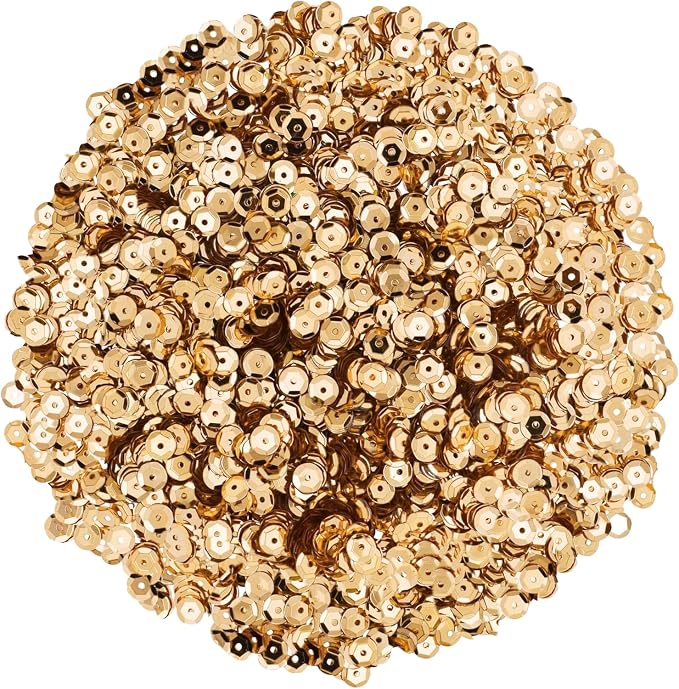 Mandala Crafts 6mm Cup Round Champagne Sequins - Image 2