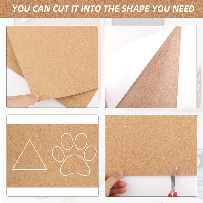 8 PCS Self Adhesive Cork Sheets, 11.8 x 8.3 Inch 1mm Thick Cork Backing Sheets - Image 4