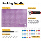 Mandala Crafts Self-Healing Cutting Mat Set – 18" x 24" A2 Purple Pink - Image 5