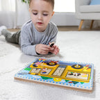 Melissa & Doug The Wheels on The Bus Song Puzzle – 8-Piece Wooden Peg Puzzle - Image 8