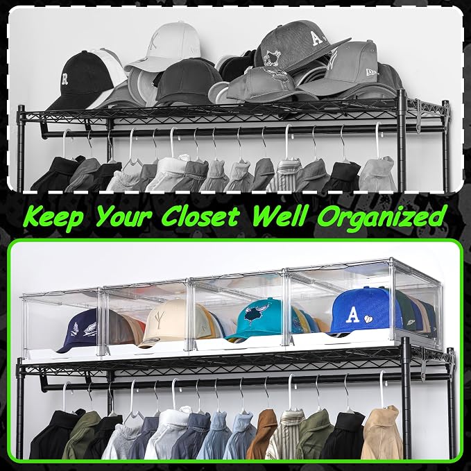 Vtopmart 4 Pack Hat Organizer for Baseball Caps, Large Cap Storage - Image 6