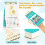 3-Pack Small Watercolor Sketchbook, 3.5" x5.5”, Spiral Bound - Image 2