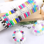1000Pcs Pony Beads Bracelet 9mm Rainbow Plastic Barrel Pony Beads - Image 5
