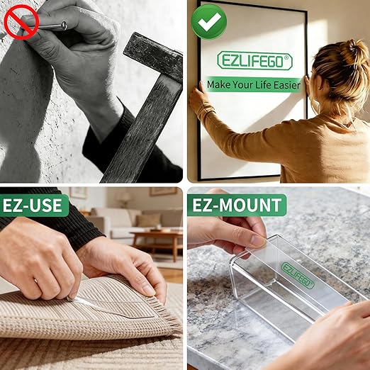 EZlifego Heavy Duty Invisible Bond Nano Double Sided Mounting Tape, Crystal - Image 3