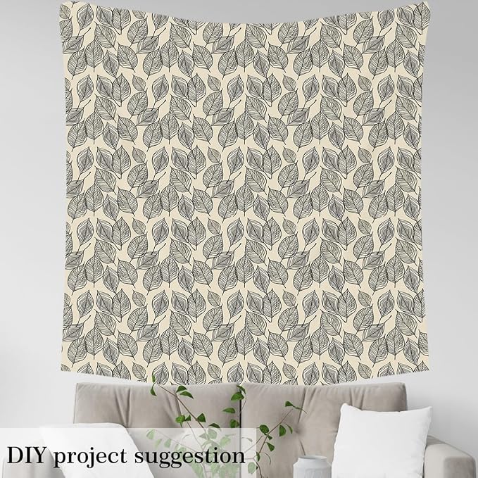 Feelyou Leaves Upholstery Fabric by The Yard, Vintage Leaf Geometric Outdoor - Image 3