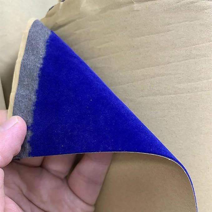 Blue Self Adhesive Soft Velvet Drawer Liner DIY Fabric Felt Liner - Image 5