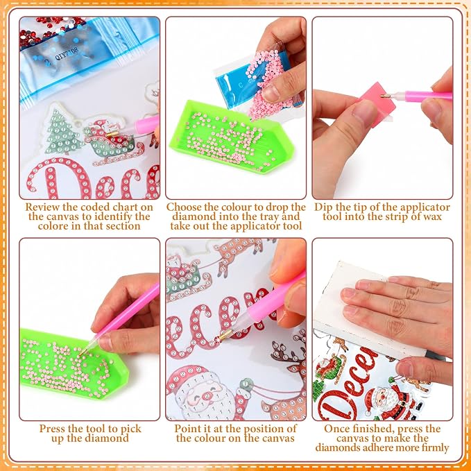 Cinnvoice 12 Pcs Summer Seasonal Diamond Art Hanging Ornament Kit - Image 4