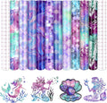 Tintnut Watercolor Permanent Vinyl 10 Sheets 12x10in Mermaid Adhesive Vinyl | by Tintnut