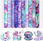 Tintnut Watercolor Permanent Vinyl 10 Sheets 12x10in Mermaid Adhesive Vinyl | by Tintnut