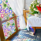 Morning Glory Stained Glass Window Cling, Removable Window Privacy Film - Image 4