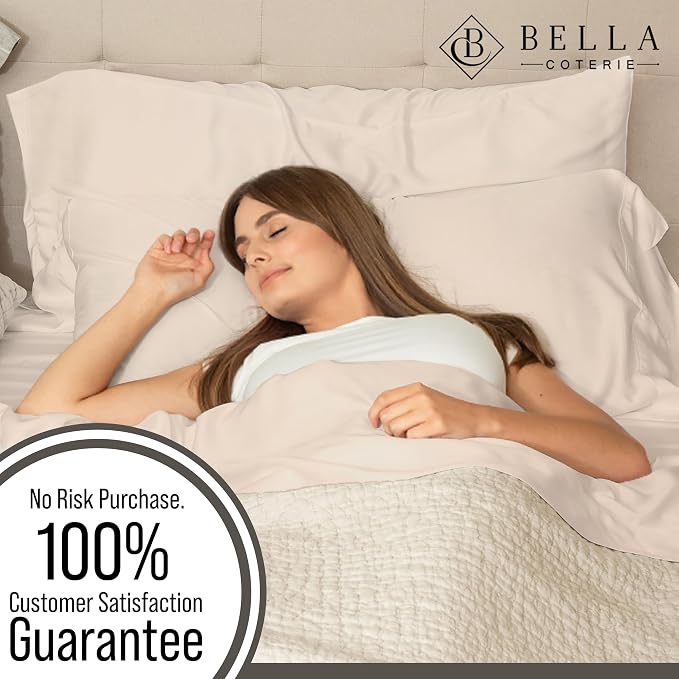 Bella Coterie Luxury Bamboo Viscose Queen Size Fitted Sheet Only | 100% - Image 5