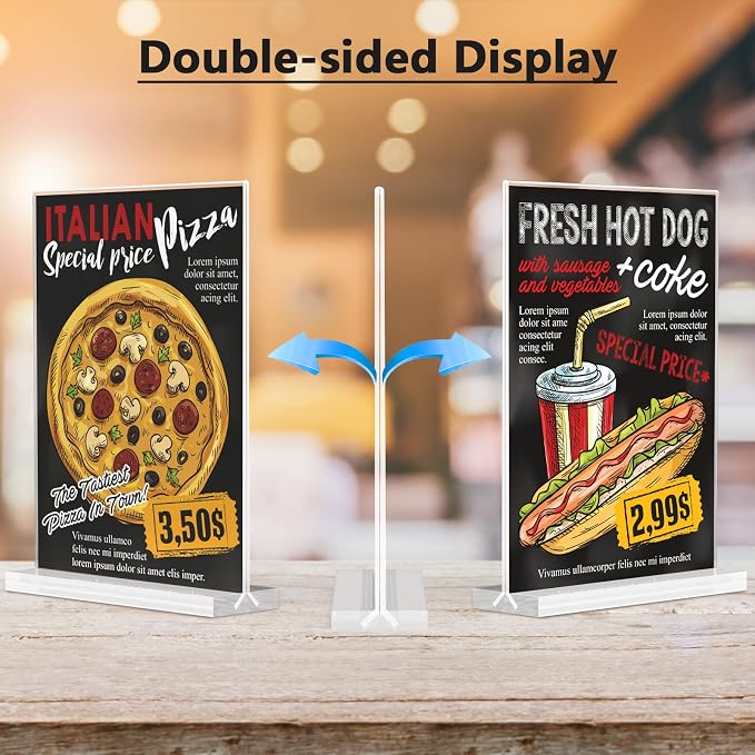 MaxGear Acrylic Sign Holder 8.5" x 11" Double Sided Menu Holder, 10 Pack | - Image 3