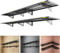 4Pack 1.64x4ft Adjustable Metal Garage Wall Shelving Heavy Duty Garage Storage Shelf Wall Mounted Black