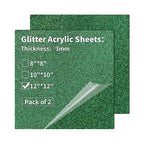Glitter Acrylic Sheets 12 x 12 inch 1/8" Thick by gdhwcxl