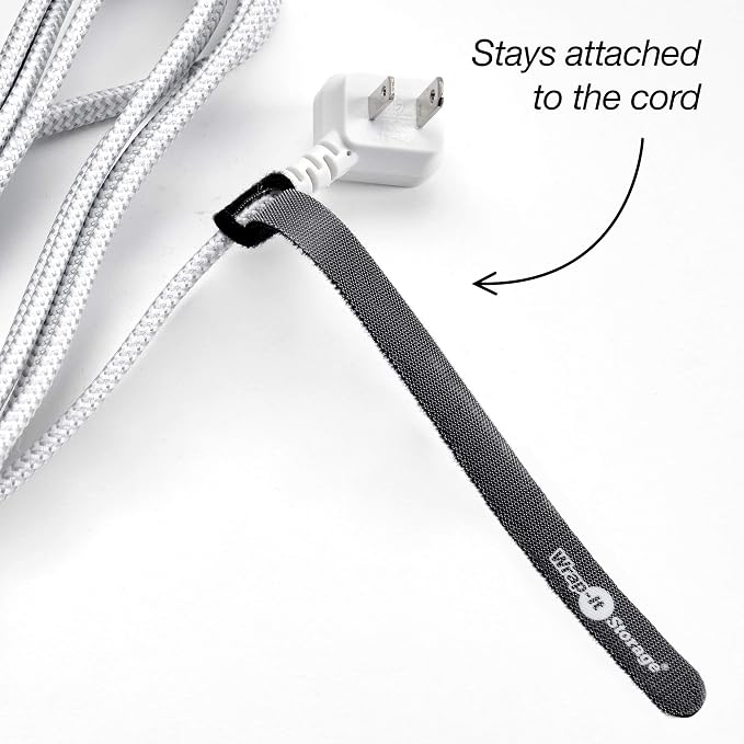 Self-Gripping Cable Ties by Wrap-It Storage, 8 Inch Straps – Reusable Hook and - Image 4