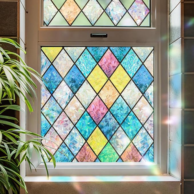 ADD.HERES Window Privacy Film, Stained Glass Decorative Static Cling, Removable by ADDHERES