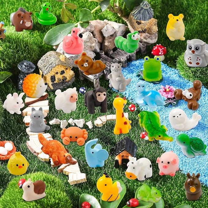 ywevyezc 42 Pcs Mini Resin Animals 42 Styles Resin Animals Figurines Bulk - Image 5