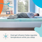 Linenspa 4 Inch Swirl Gel Memory Foam Mattress Topper, Twin XL Size – Cooling - Image 2
