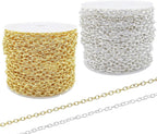 60 Feet Metal Iron Necklace Chains 3mm Bulk Curb Link Chain by KEIAOUE