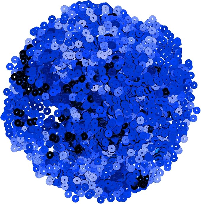 Mandala Crafts 6mm Flat Round Dark Blue Sequins - Image 2