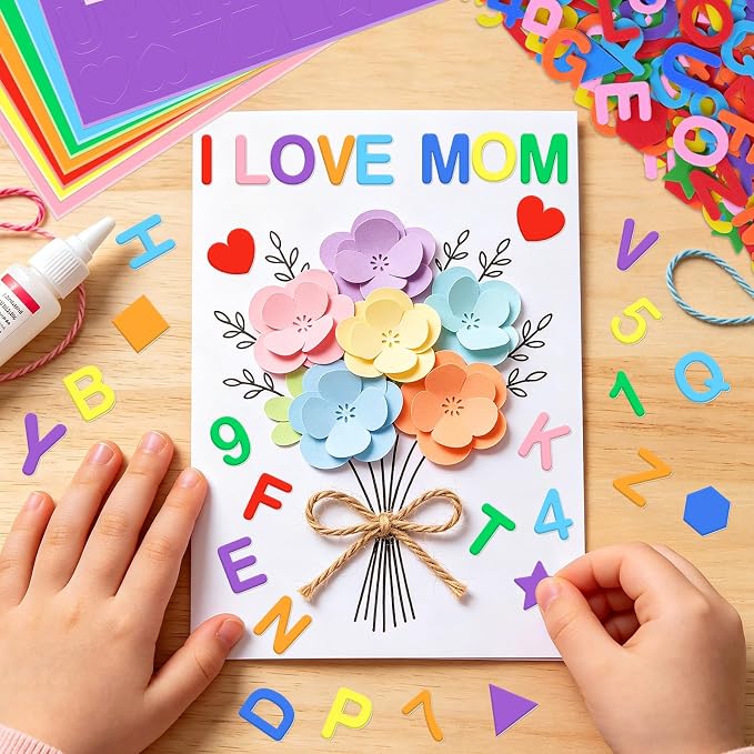 1328 PCS Foam Letter Stickers, Foam Alphabet Number Shape Stickers, Self - Image 6