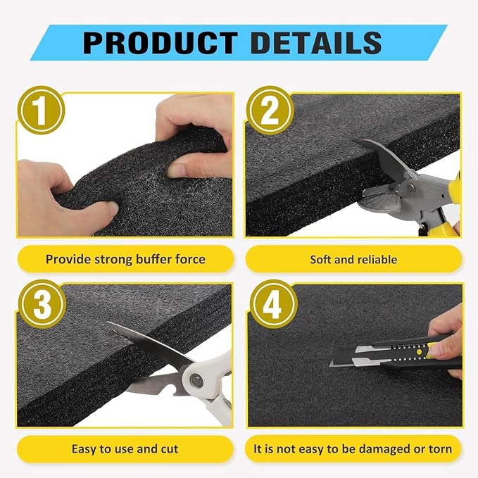 Black Customizable Polyethylene Foam Sheets, Tool Foam Sheet - Image 4