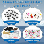WATINC 6Pcs Hand Puppet Making Kit, Art Craft Felt Sock Puppet Toys, Creative - Image 2