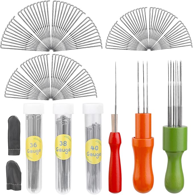 Jupean 128 Pcs Needle Felting Needles Needle Felting Tool 3 Size Felting Kit by Jupean