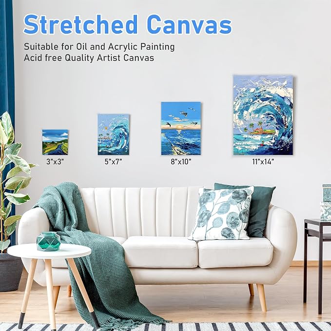 Gotideal Canvas for Painting, Blank Painting Canvases for Acrylic, Art Supplies - Image 3