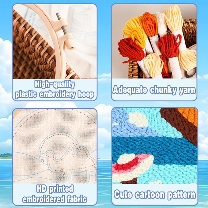 Holiday Punch Needle Kit for Beginners, Crochet Kit for Adult, Home Decor - Image 3